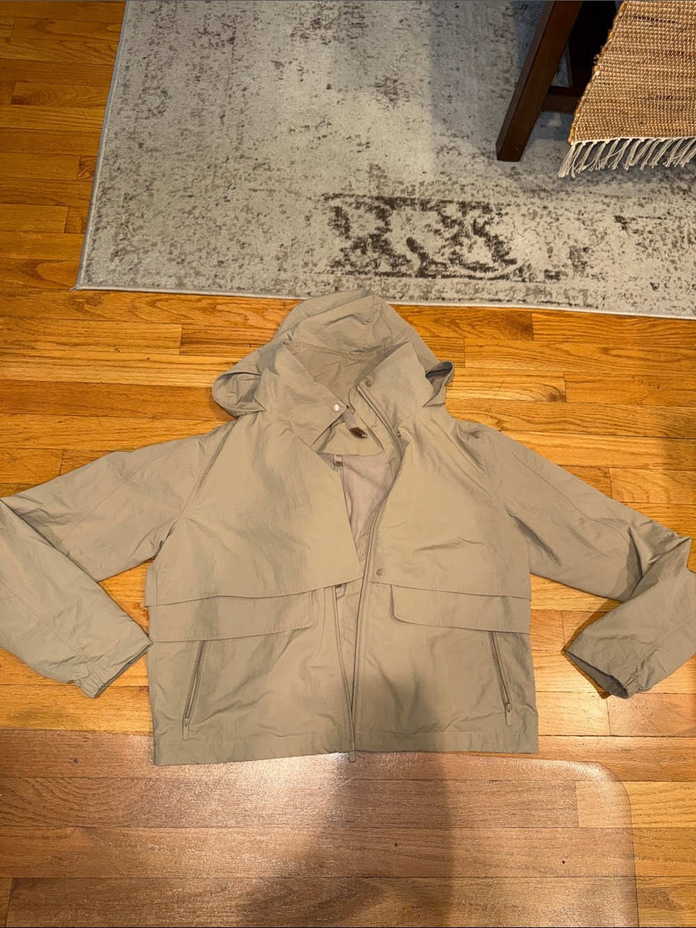lululemon athletica Hooded Cropped Trench Coat in Taupe